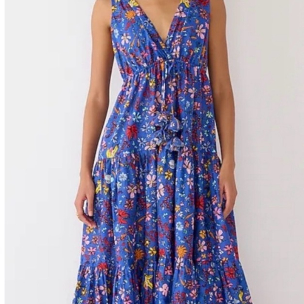 J. Crew Blue Floral Maxi Dress - Picture 2 of 4